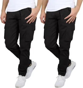 2-Pack Men's Flex-Stretch Cotton Cargo Pants, 31-Inch Inseam - Comfortable and Durable