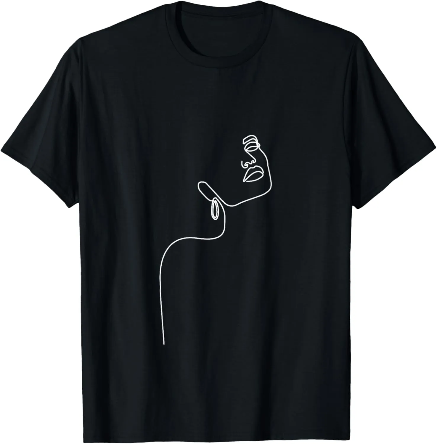 aesthetic minimalistic drawing female face Abstract line art T-Shirt