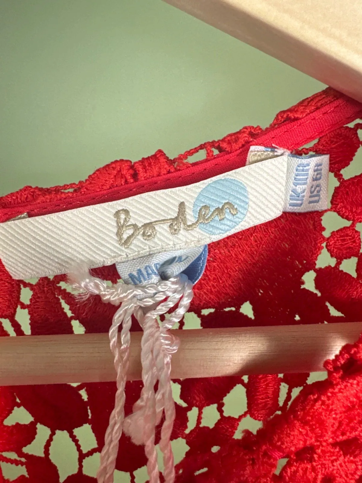 Boden Red Lace Shift Dress UK 10R