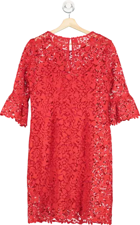 Boden Red Lace Shift Dress UK 10R