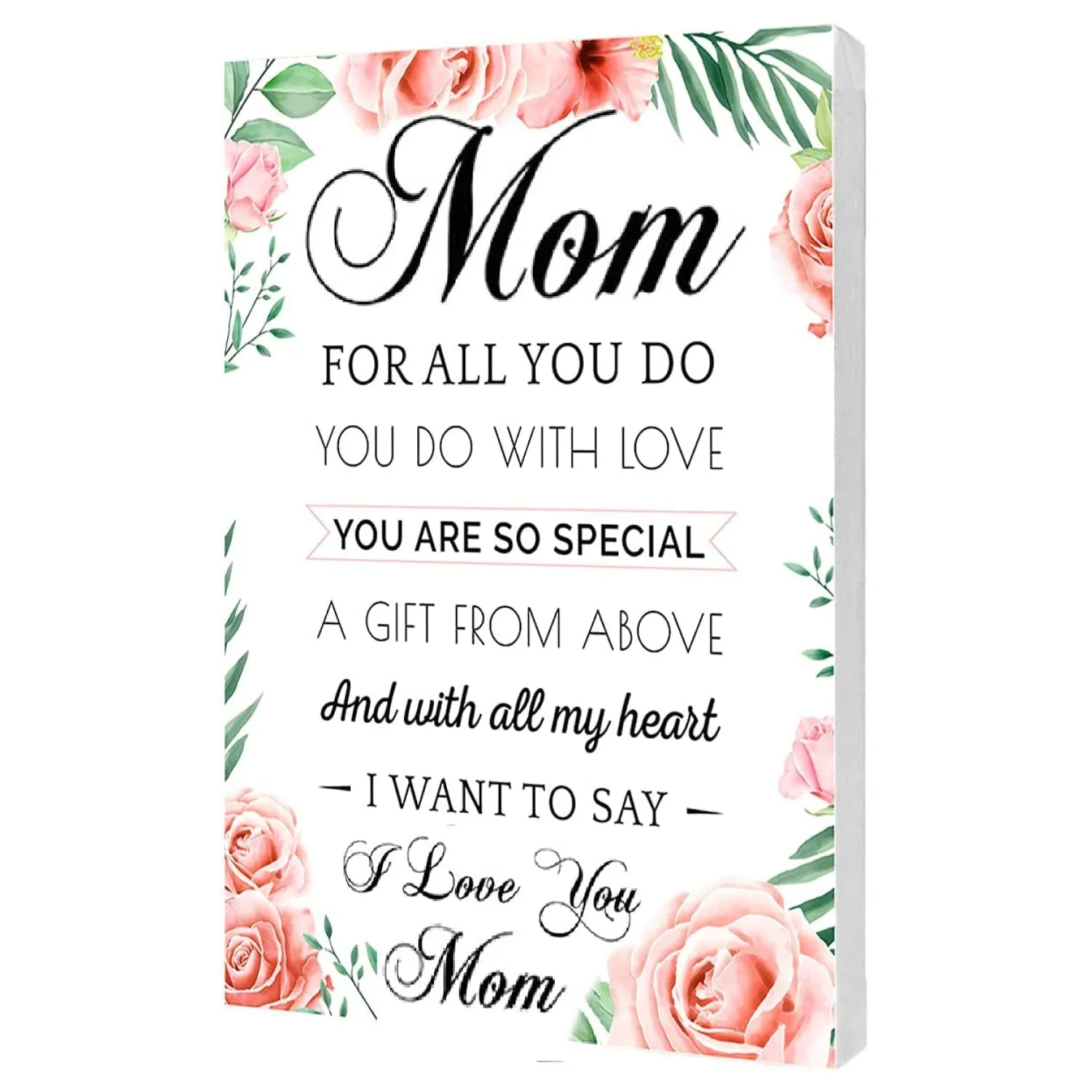Canvas Wall Art Mom Gift - Hangable Home Decor Gifts for Mom - Unique Valentine's