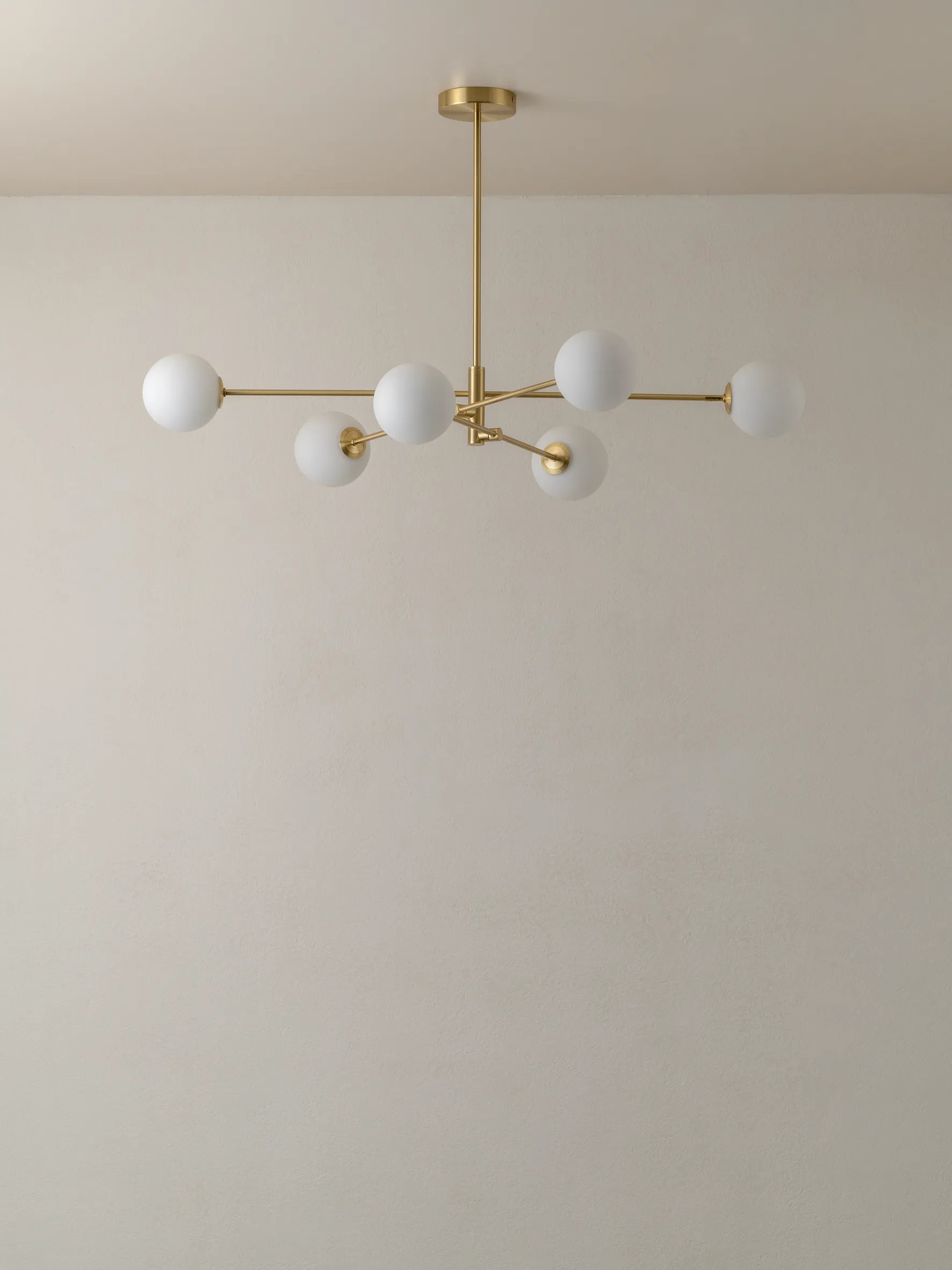 Chelso - 6 light brass and opal pendant