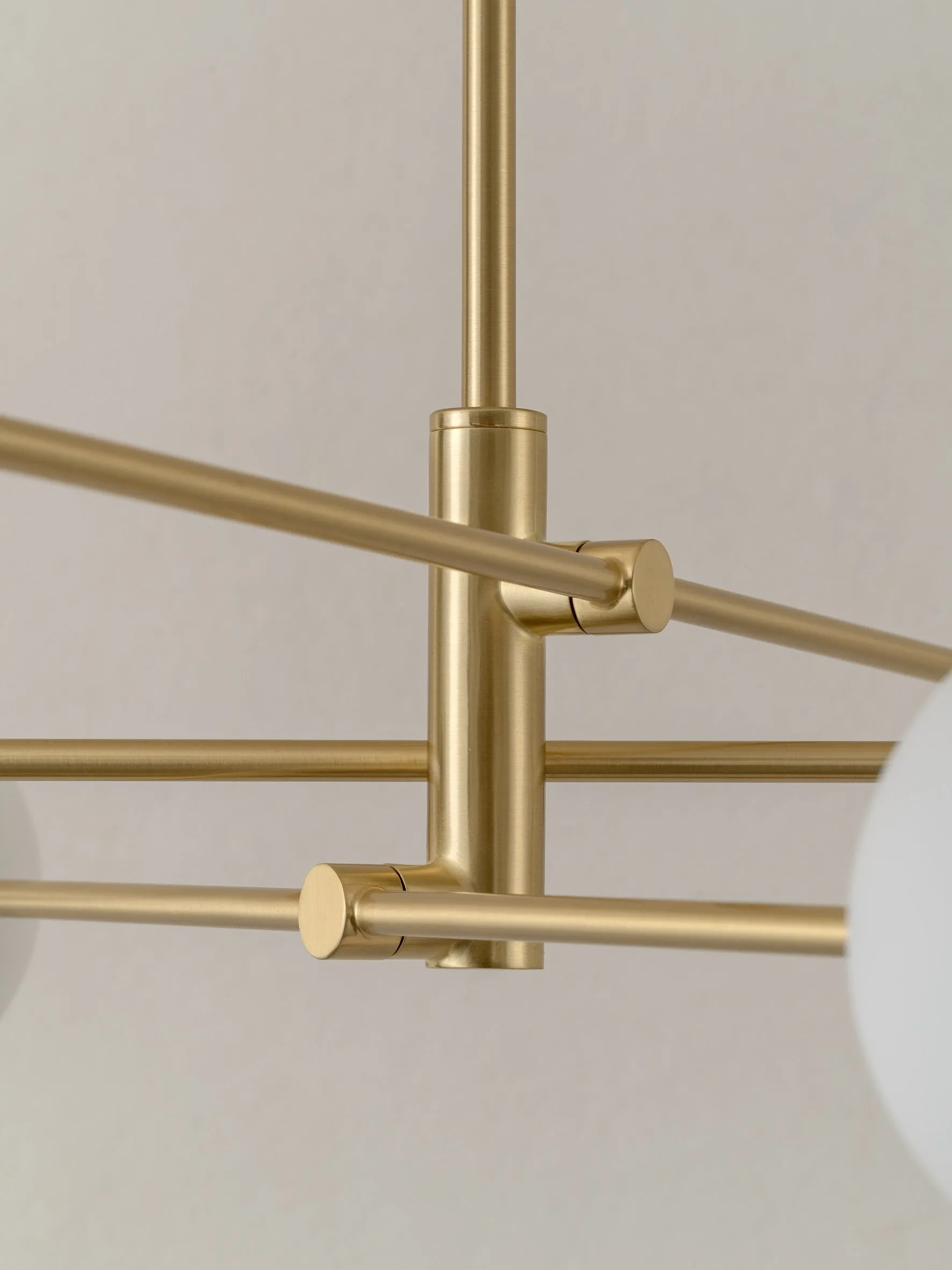 Chelso - 6 light brass and opal pendant