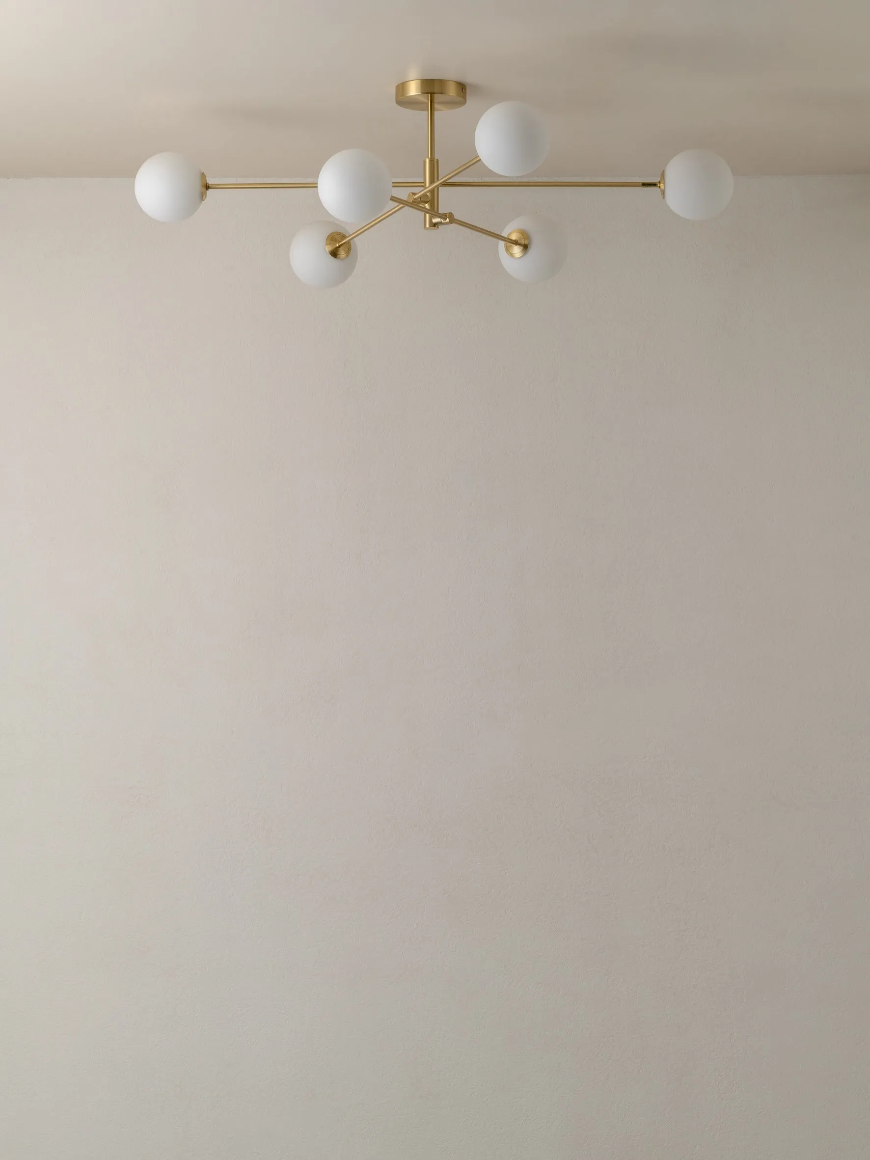 Chelso - 6 light brass and opal pendant