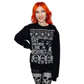 Eat Drink and Be Spooky Christmas Crewneck Sweatshirt