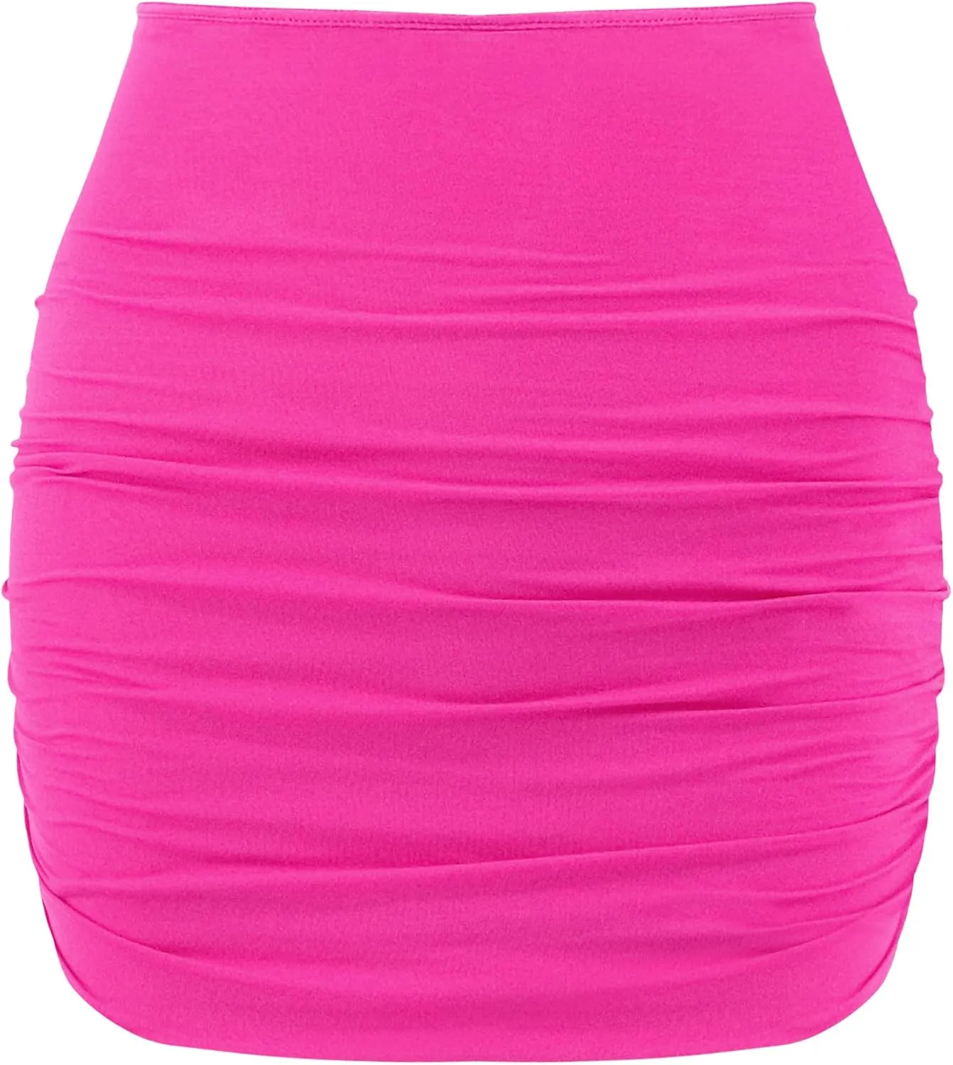 Erinaco Women's Basic Bodycon High Waist Skirt Side Split Hem Mini Pencil Skirt