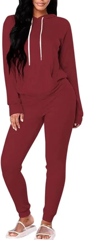 FUPHINE Women's Two Piece Outfits Sweatsuits Set Long Sleeve Pullover Hoodie and Jogger Sweatpants Tracksuit Lounge Sets