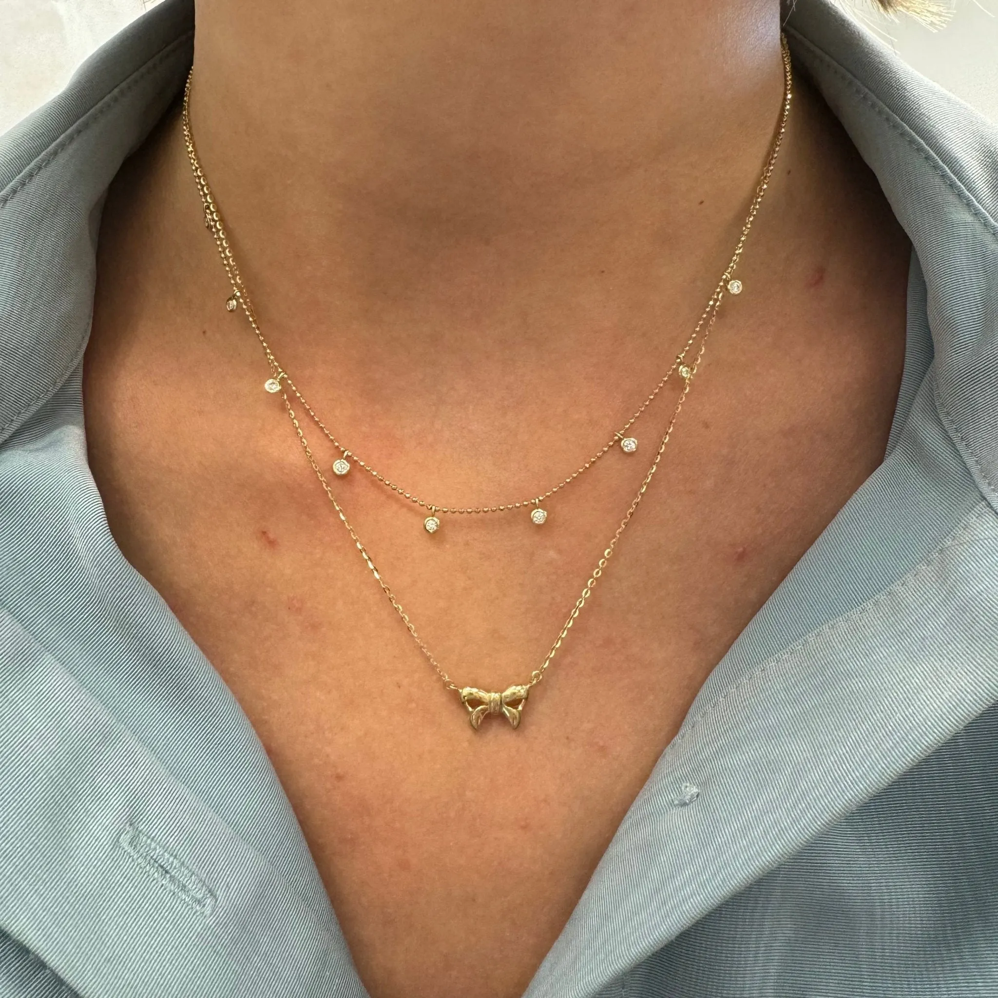 Gold Bow Necklace