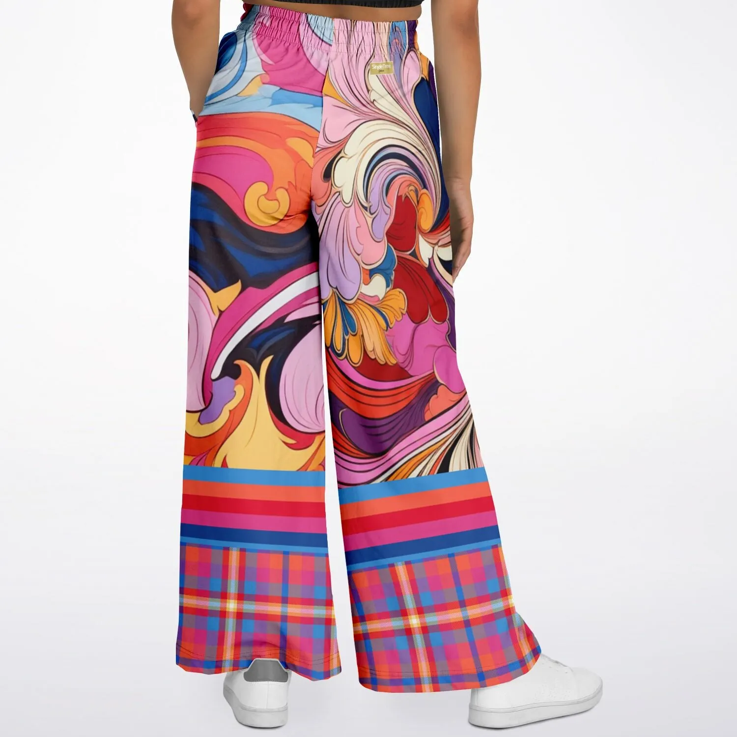 Haight Ashbury Wacky Floral Eco-Poly Wide Leg Pants