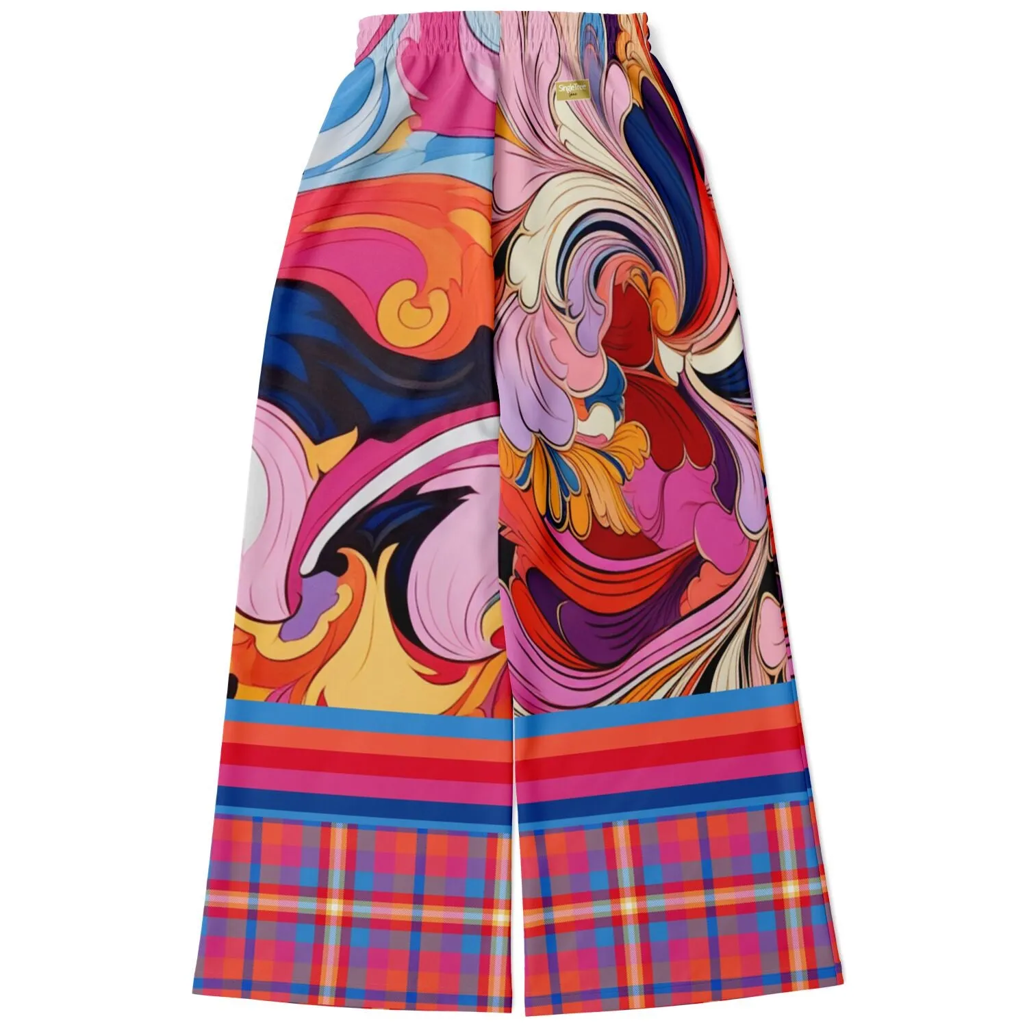 Haight Ashbury Wacky Floral Eco-Poly Wide Leg Pants
