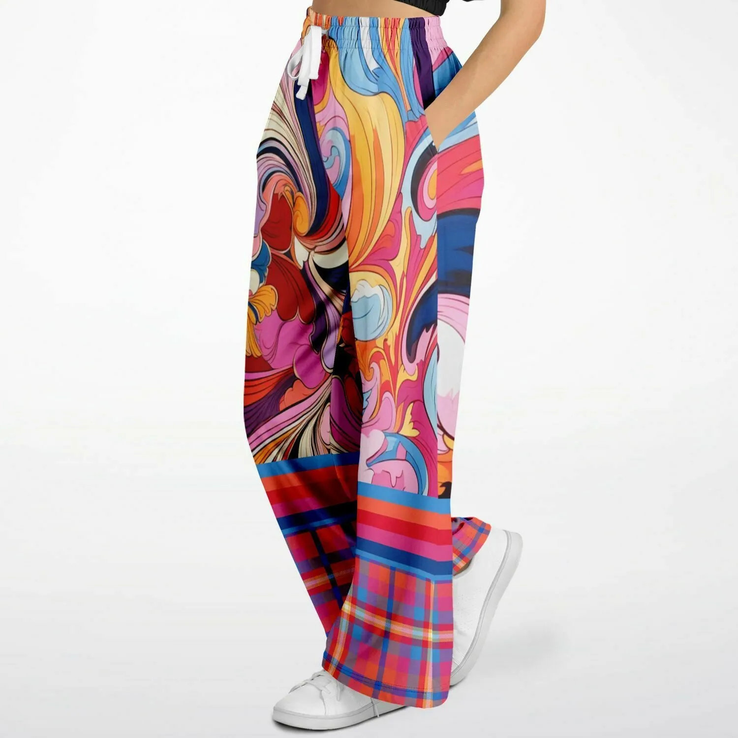 Haight Ashbury Wacky Floral Eco-Poly Wide Leg Pants