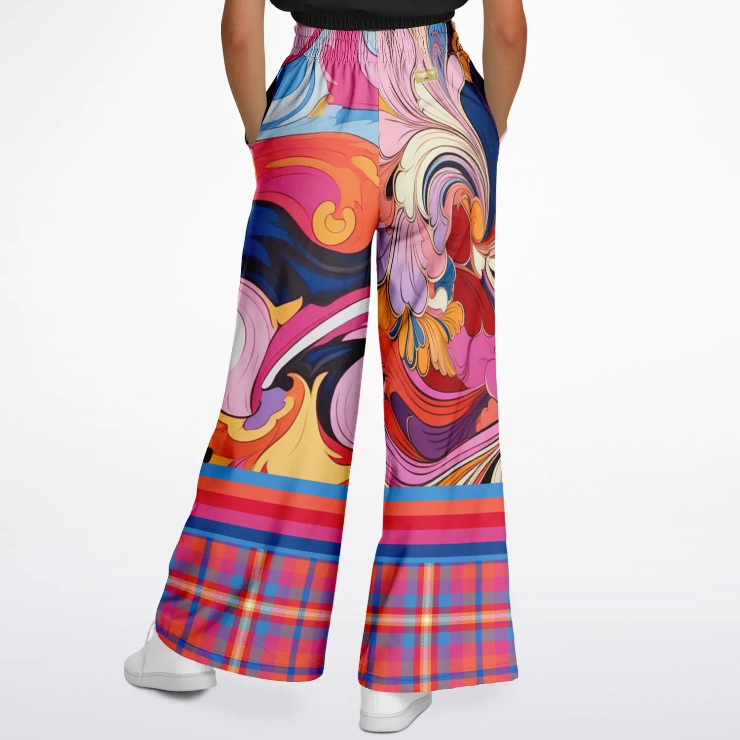 Haight Ashbury Wacky Floral Eco-Poly Wide Leg Pants
