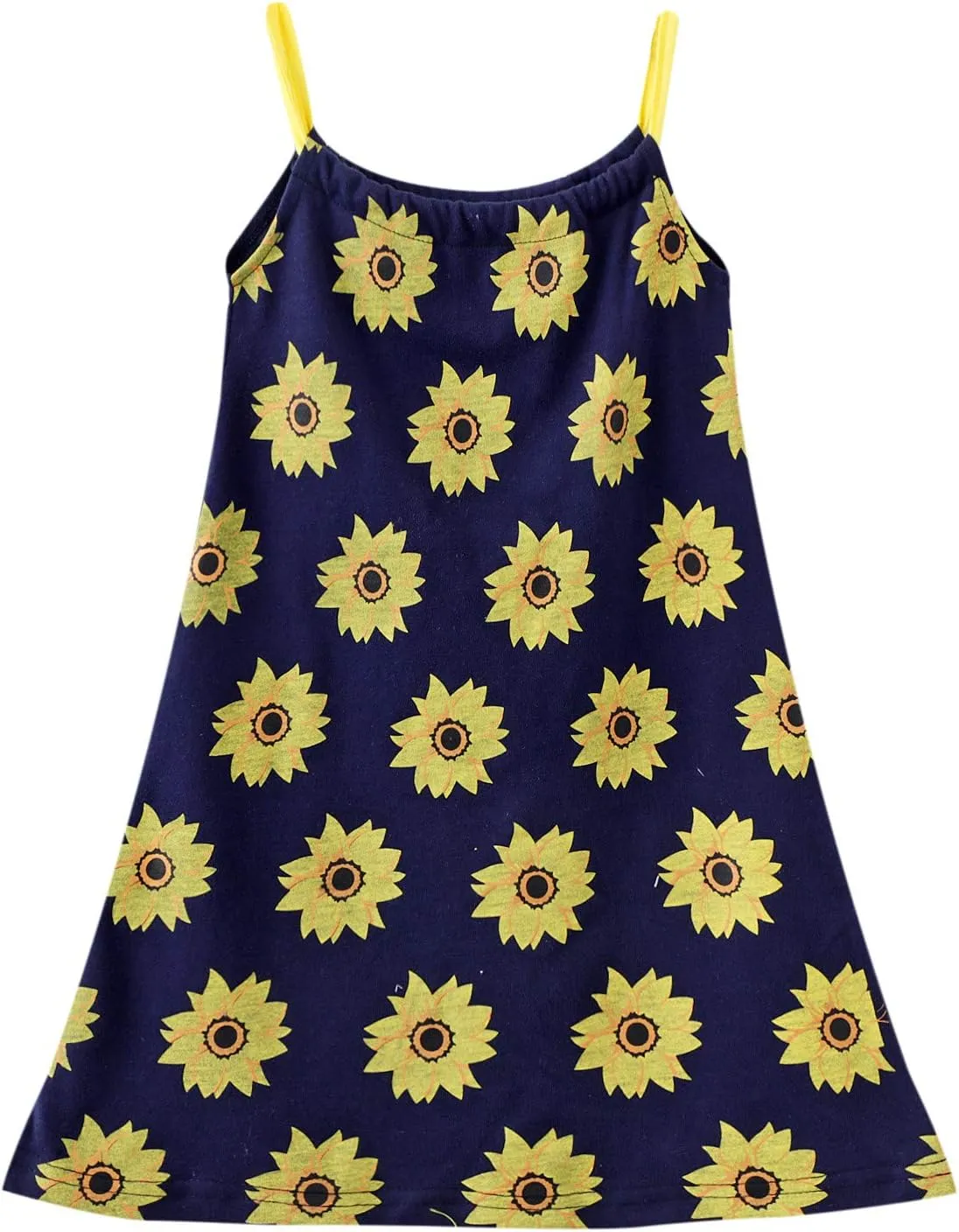 HILEELANG Girl Summer Cami Dress Sleeveless Tank Cotton Casual Spaghetti Strap Jersey Shirt Cool Beach Sundress