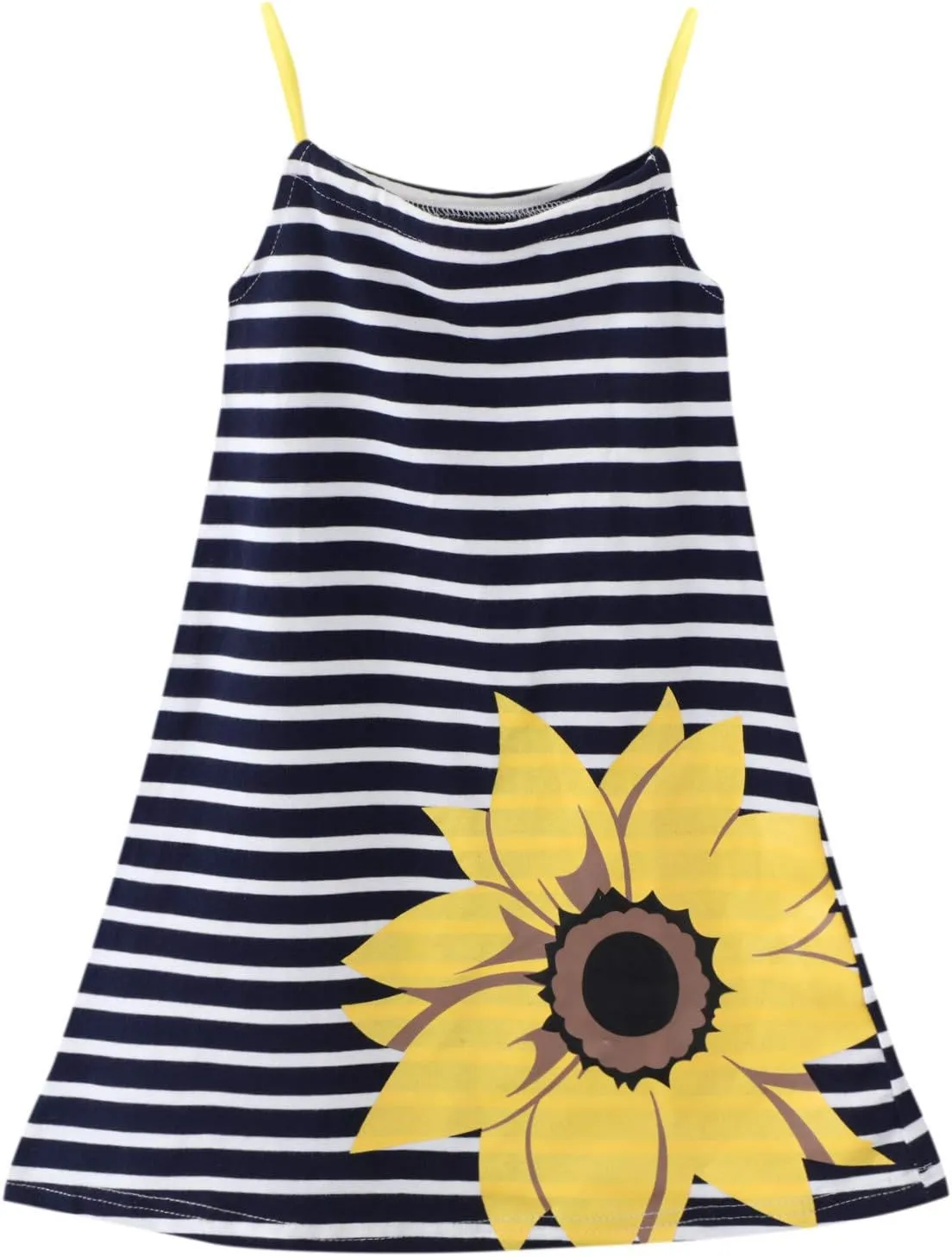 HILEELANG Girl Summer Cami Dress Sleeveless Tank Cotton Casual Spaghetti Strap Jersey Shirt Cool Beach Sundress