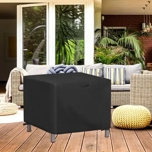 Jungda Patio Square Coffee Table Cover 20 Inch,Waterproof Outdoor Table Covers Patio Small Furniture Cover - 20 x 20 x 18 Inch