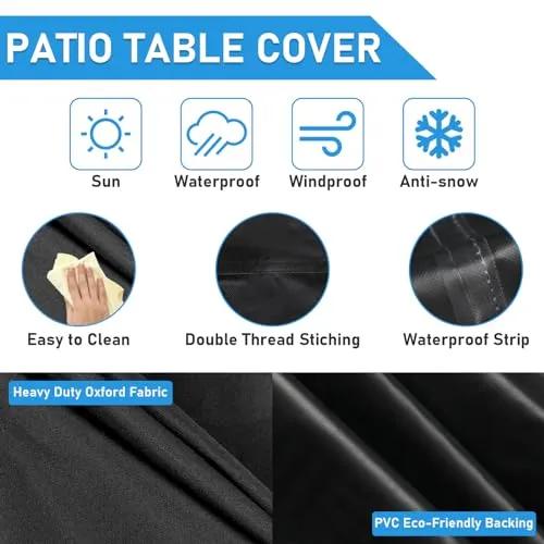 Jungda Patio Square Coffee Table Cover 20 Inch,Waterproof Outdoor Table Covers Patio Small Furniture Cover - 20 x 20 x 18 Inch