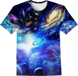 LAIDIPAS Boys Girls 3D Graphic Shirts Cool Crewneck T-Shirt Unisex Short Sleeve Top Tees 6-16 Years
