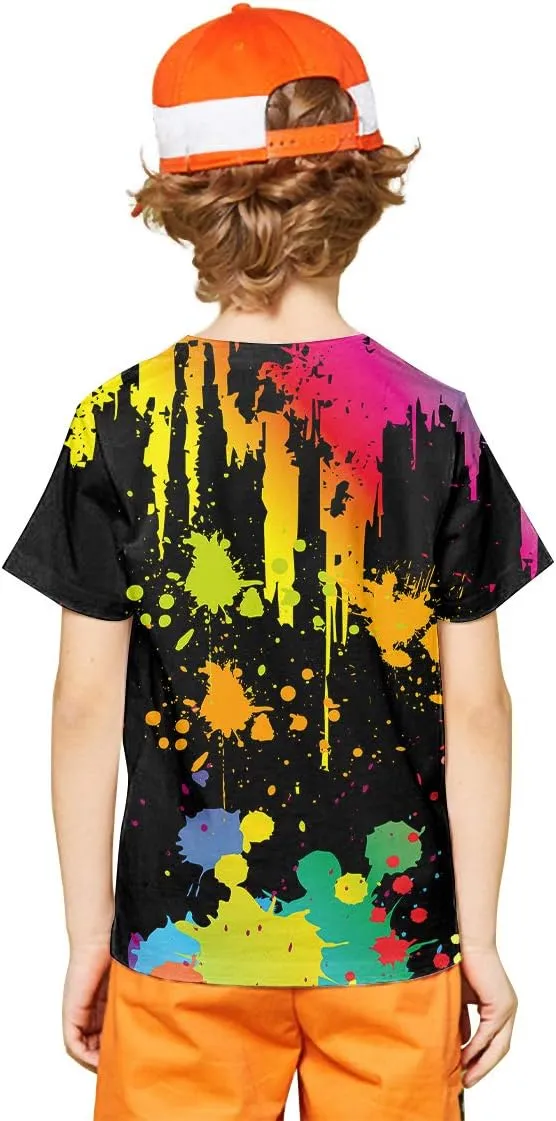 LAIDIPAS Boys Girls 3D Graphic Shirts Cool Crewneck T-Shirt Unisex Short Sleeve Top Tees 6-16 Years