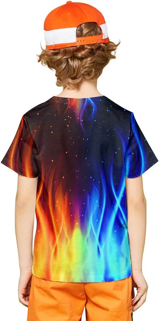 LAIDIPAS Boys Girls 3D Graphic Shirts Cool Crewneck T-Shirt Unisex Short Sleeve Top Tees 6-16 Years