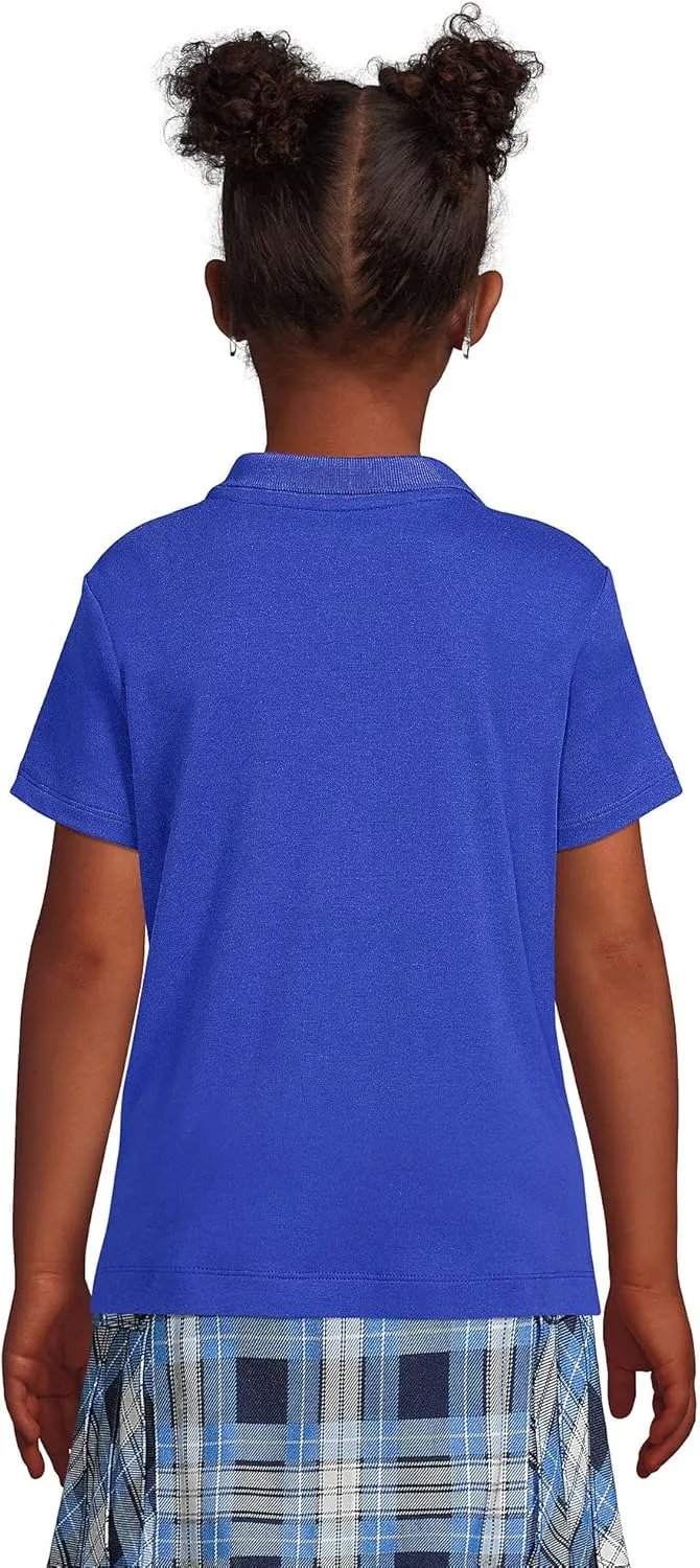 Lands' End School Uniform Girls Short Sleeve Feminine Fit Interlock Polo Shirt