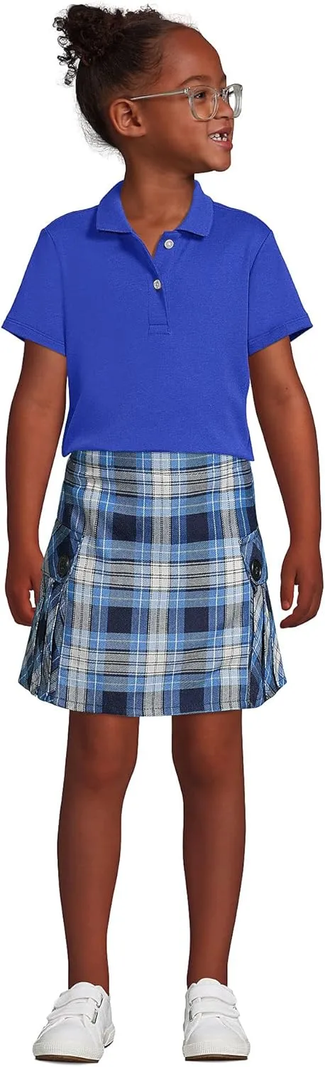 Lands' End School Uniform Girls Short Sleeve Feminine Fit Interlock Polo Shirt