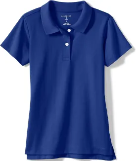 Lands' End School Uniform Girls Short Sleeve Feminine Fit Interlock Polo Shirt