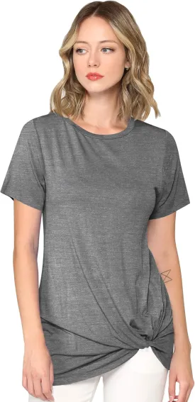 Lock and Love Women's Casual Shirts Twist Knot Tunics Tops