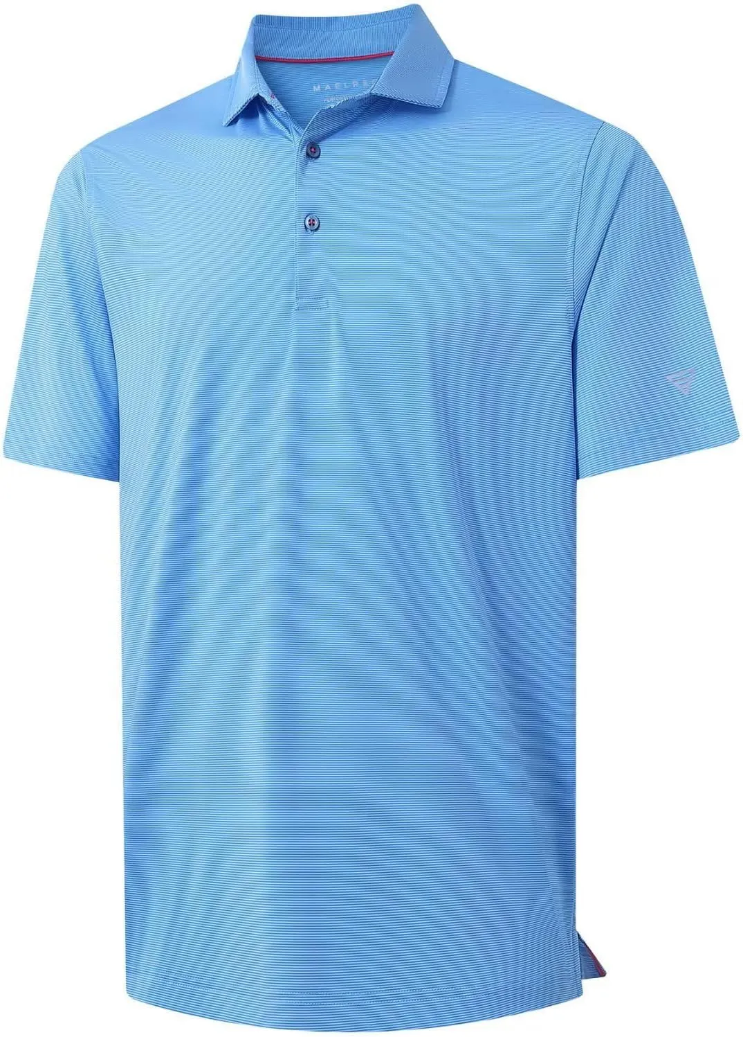 M MAELREG Short and Long Sleeve Polo Shirts for Men Dry Fit Performance Moisture Wicking Sport Pin Striped Mens Golf Shirts