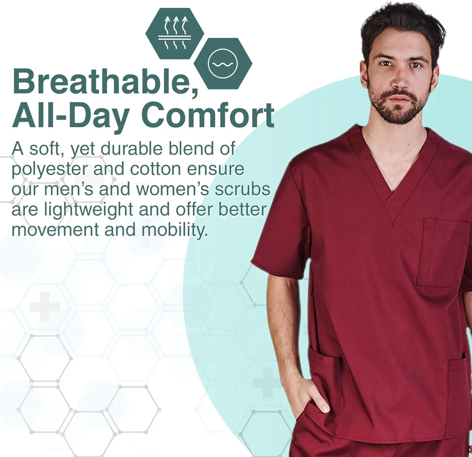 Natural Uniforms Comfortable Fit Men's Workwear Uniform 8 Pocket Top and Pant Set