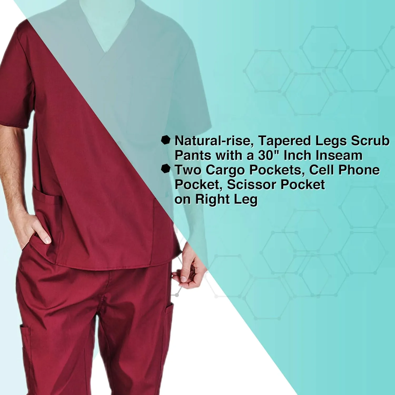 Natural Uniforms Comfortable Fit Men's Workwear Uniform 8 Pocket Top and Pant Set
