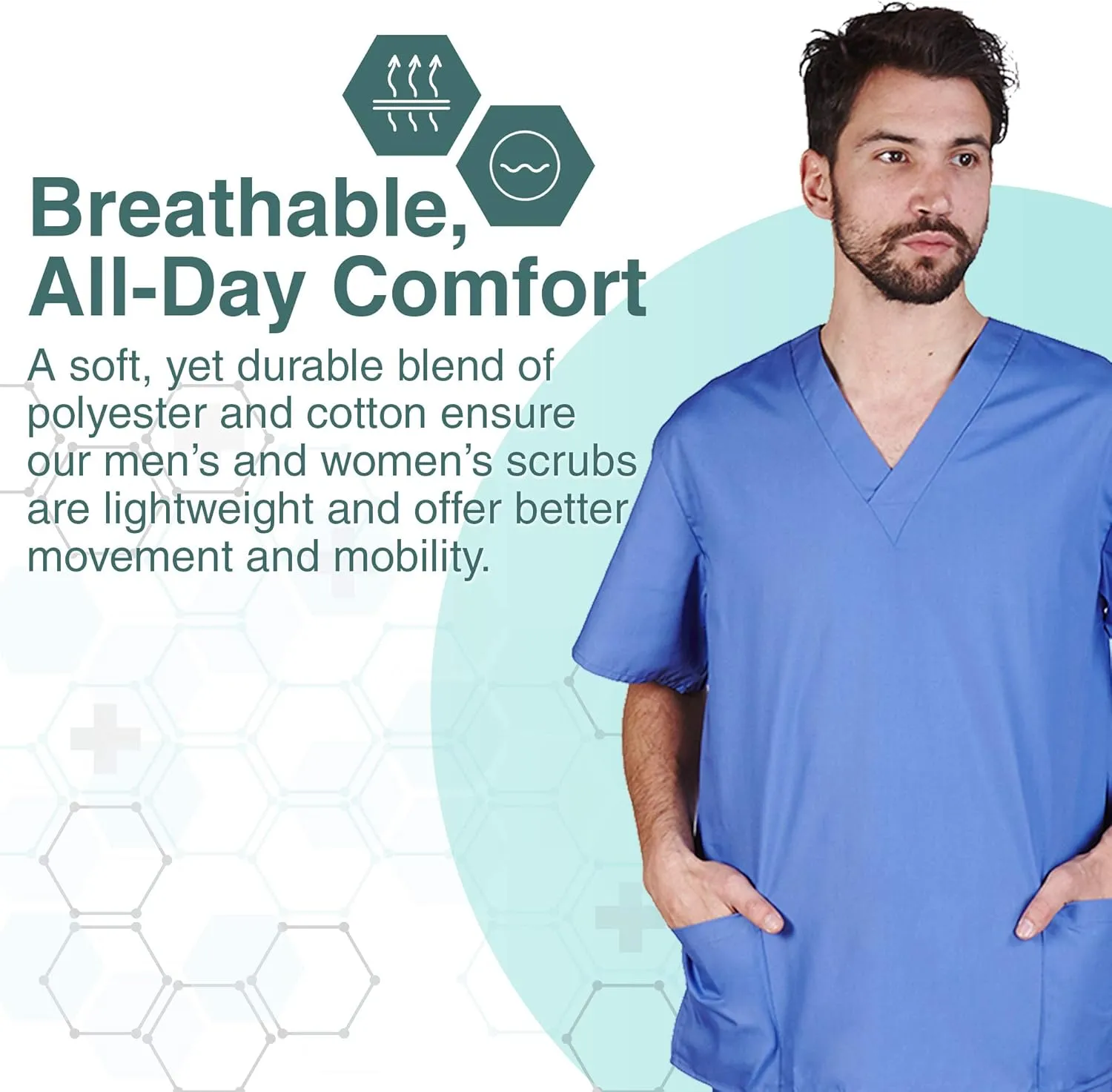 Natural Uniforms Comfortable Fit Men's Workwear Uniform 8 Pocket Top and Pant Set
