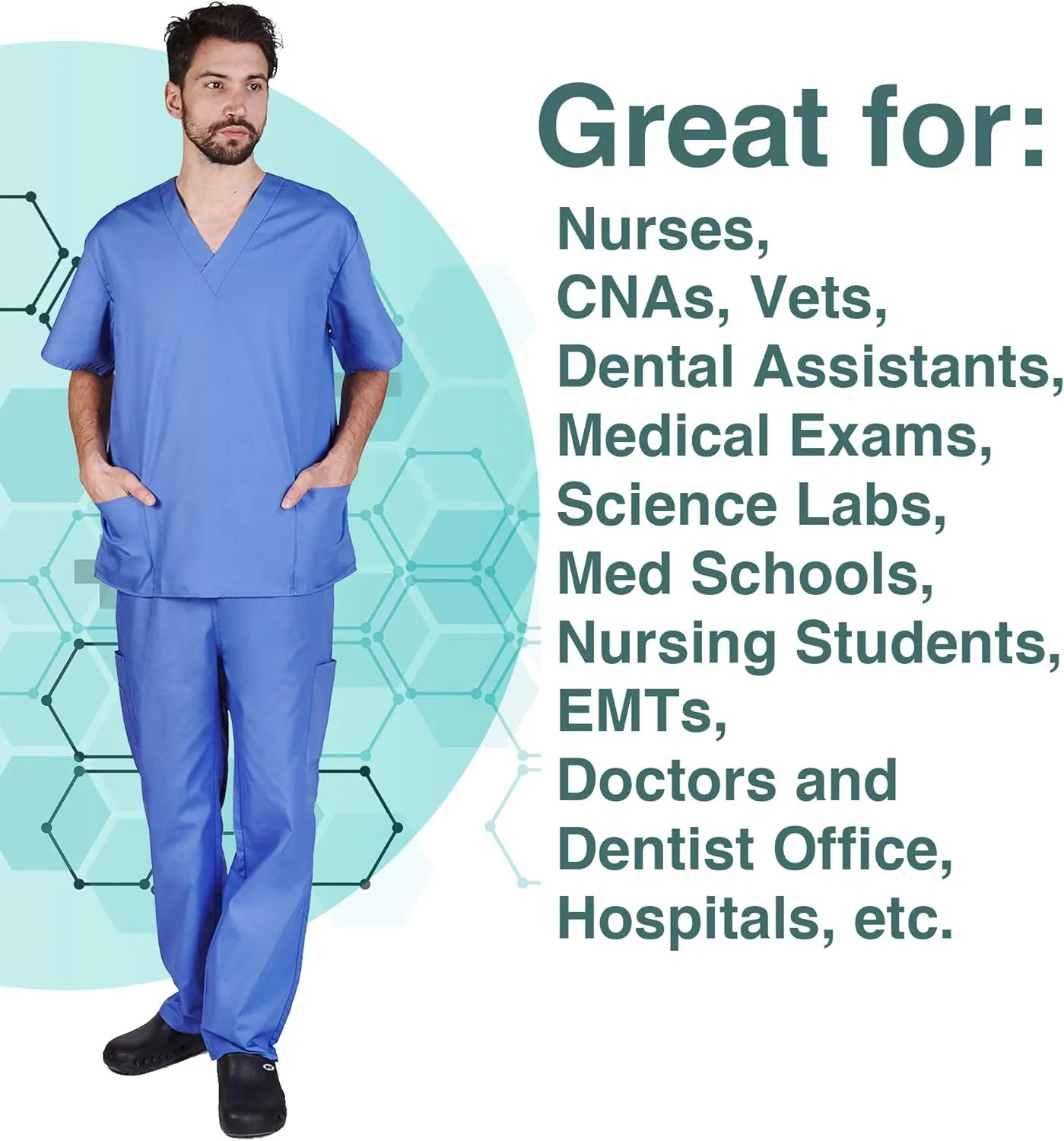 Natural Uniforms Comfortable Fit Men's Workwear Uniform 8 Pocket Top and Pant Set