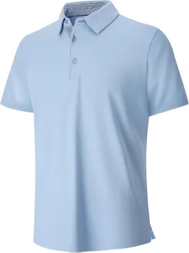 SAMERM Golf Shirts for Men Dry Fit Short Sleeve Moisture Wicking Casual Solid Stylish Mens Polo Shirts