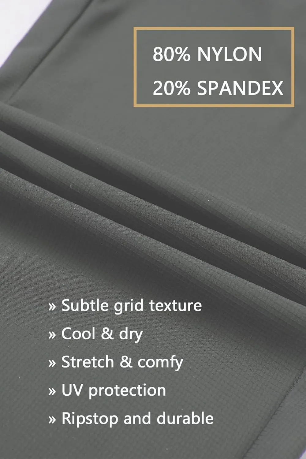 Stretch Casual Pants for Short Men 27-28 Inch Inseam Ripstop Athletic Cool Touch Straight Fit Joggers Zip Pockets
