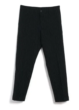 TYGE | Wide Cut Cropped Trousers | Big Pin Black